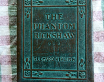 Antique Green Library Small Book The Phantom Rickshaw Rudyard Kipling Classic Literature New York Little Leather Library 1920's