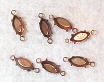 Vintage Brass Patina Marquee Settings with two rings