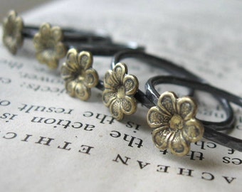 Little Brass Flower Ring Single brass jewelry