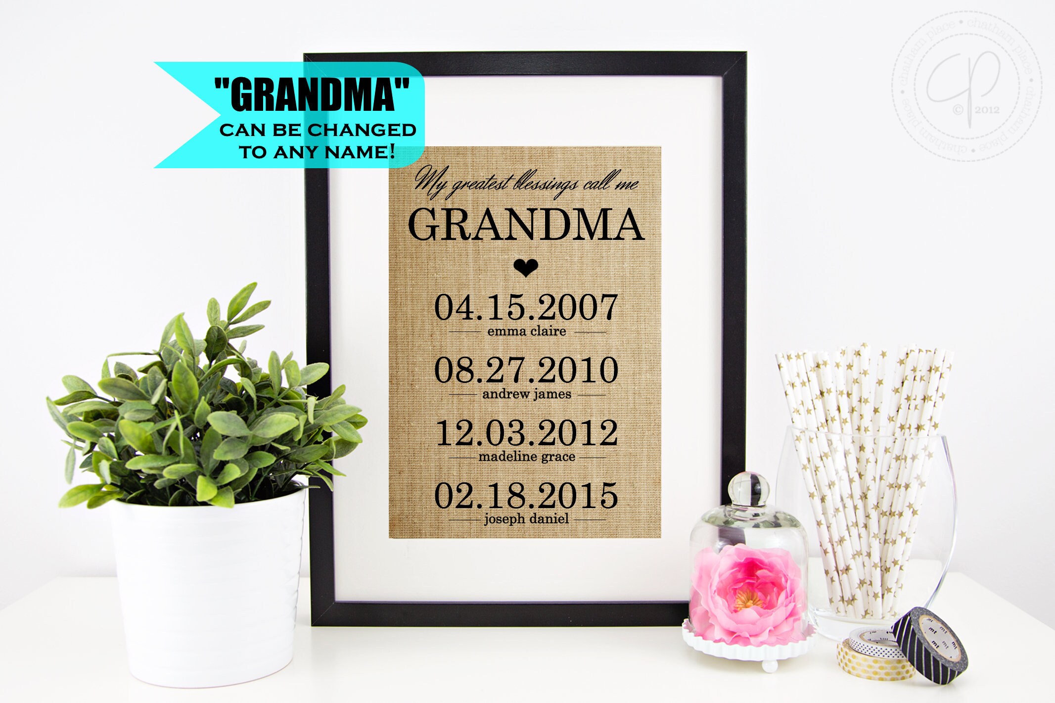 Grandma Gift Personalized Mother's Day Gift for Grandma