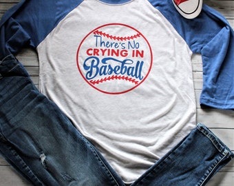 FAST SHIPPING! Women's No Crying In Baseball Shirt 3/4 Length Sleeves