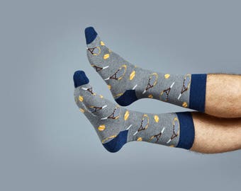 Tennis socks | sport socks | men socks | fun socks | mens gift | birthday gift | grey socks