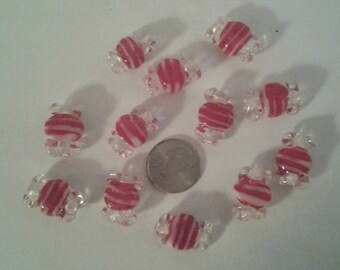 Peppermint Candy Glass Beads
