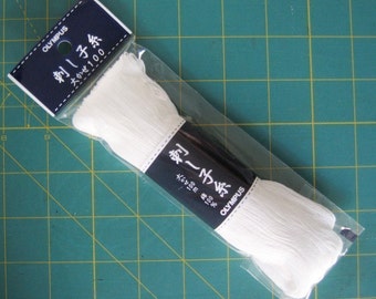 Olympus #101 Japanese Cotton Sashiko thread WHITE 100 meter skein