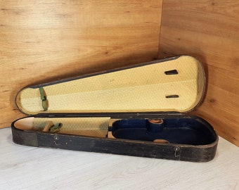 Vintage violin case, 1930s handmade violin case, Musical instrument case, Wooden violin case, Handled instrument case, Antique violin case
