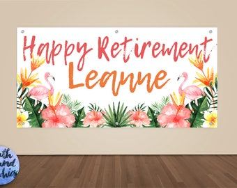 retirement banner etsy