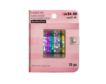 Foil Planner Tapes set of 10 | Rainbow foil planner tape | rainbow Washi tape| Glitter Planner Tape