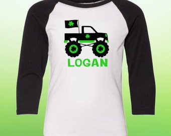 Baby St Patricks Day Shirt, Baby Shamrock Shirt, Baby St Pattys Day Shirt, Baby St Patrick Day Truck Shirt, Baby Personalized St Patty Shirt