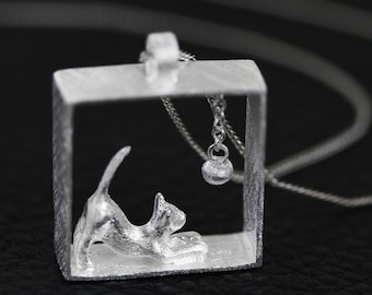 925 Sterling Silver Cat Pendant Necklace - Silver Cat Necklace - Silver Cat Jewelry - Silver Cat Charm - Animal Jewelry - Cat Lover Gift