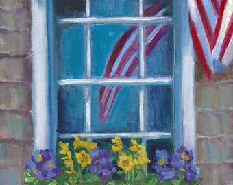 Cape Cod Spring, painting, country art, oil painting, ready to hang, original art,