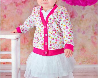 V-Neck Cardigan Pattern: Boys Cardigan Sewing Pattern, Girls Cardigan Sewing Pattern, Baby Cardigan Sewing Pattern