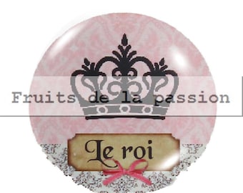 1 cabochon 30mm, fairytales, round glass
