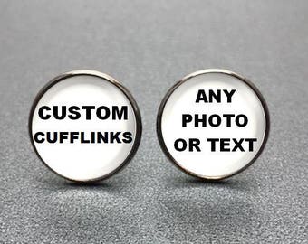 Custom Cufflinks, Personalized Cufflinks, Photo Cufflinks made with your photo or special message