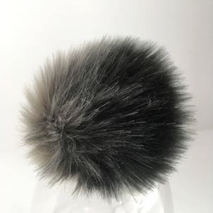 pom with press fur pom stud Grey   faux fur Etsy