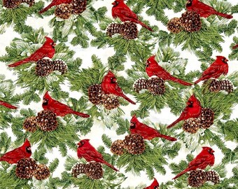 Cardinal fabric | Etsy