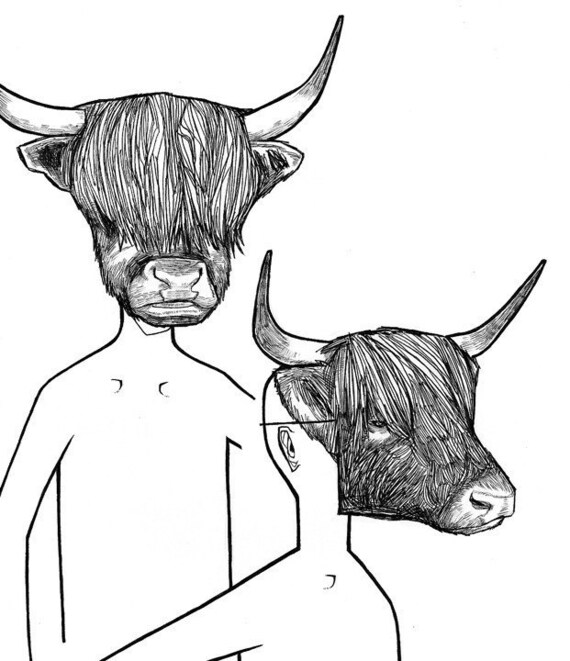 Items similar to Highland Cattle Mask wildlife animal mammal cattle cow