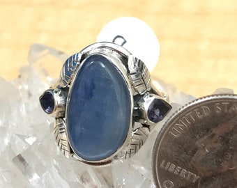 Kyanite and Iolite Ring Size 8