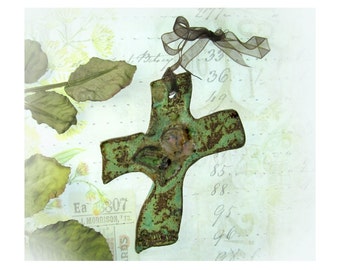Ceramic cross - Wall Hanging Cross, Cross for Wall, Decorated Art Wall Cross, house warming gift, #41