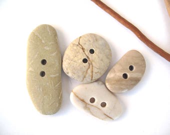 Stone Buttons Mediterranean Pebble Buttons Natural Stone Buttons River Stone Knitting Sewing Buttons Craft Supplies LARGE BUTTONS 34-63 mm