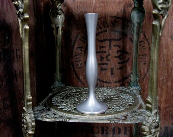 Damart Pewter Vase, Pewter Vase, French Pewter, Vintage Stem Vase, Pewter Bud Vase, Small Vase, Bud Vase, Pewter Stem Vase, Slender Vase
