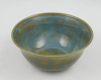 Ceramic Wheel Thrown Bowl - Ocean Dusty Blue Bowl - Handmade Pottery Bowl