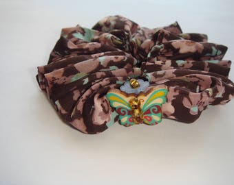 Darling child print fabric hair flower