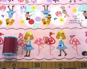 Alice in wonderland fabric pink one yard