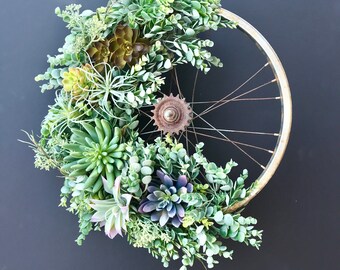 Succulent Bicycle Wreath