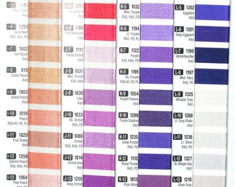 Sulky rayon machine embroidery thread, in stock and ready to ship. Rayon can be washed, boiled, is light fast, and can be dry cleaned.