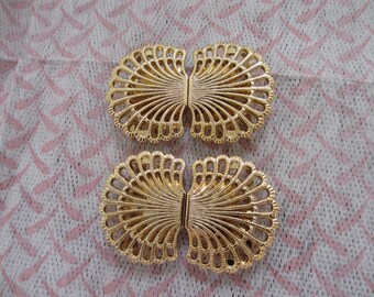 2 Vintage Unique Retro Metal Clasp Buckle Closure From 1970s