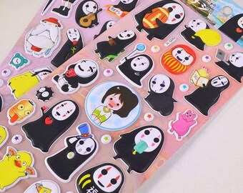 Studio Ghibli Spirited Away Glow in the Dark "No Face" Puffy 3D Stickers