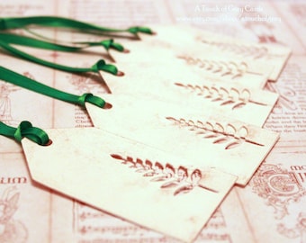 Christmas Tags (Double Layered) - Christmas Tree Tags (B) - Cut-Out Tags- Handmade Vintage Inspired Christmas Gift Tags - Set of 5