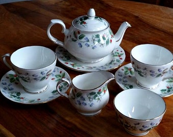 Vintage Duchess Tea set strawberry Fields, vintage tea cup, pretty tea cup, bone china tea cup, pretty china teapot,