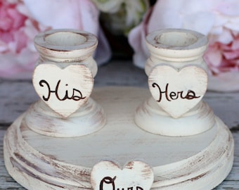 Wedding Unity Candle Holder Set Shabby Chic Decor (NBB10001)