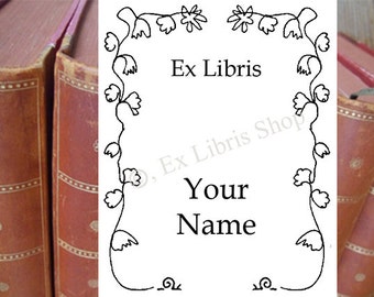 Bookplate stamp or stickers "Snail", personalized bookplate, custom exlibris, library stamp, exlibris stamp, exlibris labels, stamp, 138