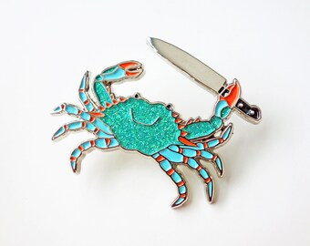 Seconds Sale! Stabby Crab Enamel Pin