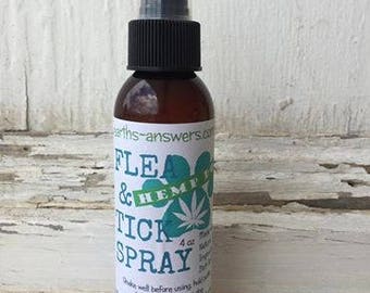 Natural Herbal Dog and Puppy Flea and Tick Spray with Cedarwood and Hemp Oil