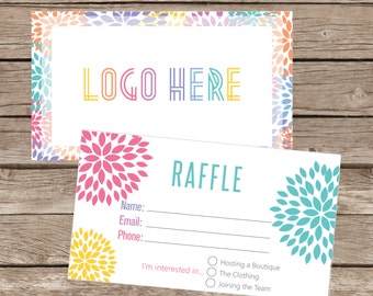 printable raffle ticket business card giveaway promotion cards instant download llr007