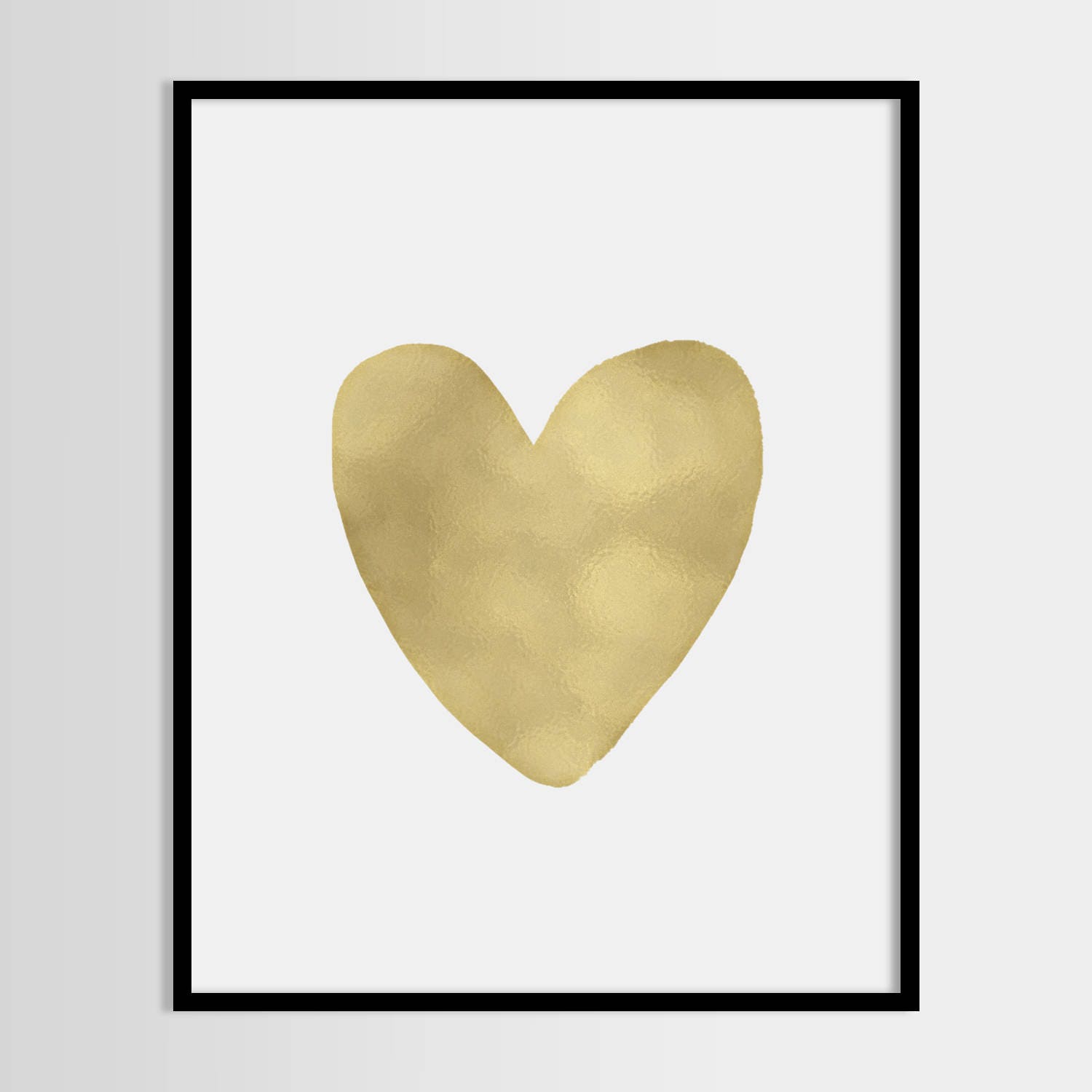 Heart print Minimalistic Modern print Gold print Quote