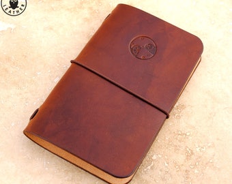 Leather Moleskine Cahier/Field Notes Notebook Cover (Steampunk Clock)
