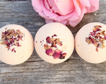 Bath Bombs, Bath Fizzies, Spa Gift Set, Coconut Rose, Gift Sets, Gifts For Her, Home and Living, Bridesmaid Gift, Wedding Favors, Soft Skin