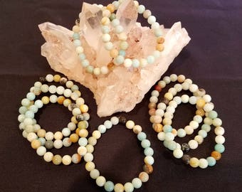Genuine Amazonite Bracelet w/8mm Beads
