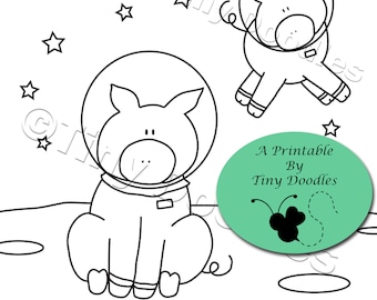 Pigs Space Coloring Pages Animal Page Printables Kids PDF Colouring Color PagesPDF Sheets Cute
