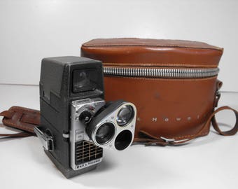 Bell & Howell Electric Eye 8mm Movie Camera with Rotating Lens and Leather Case (1395)