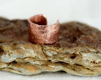 Ear Cuff, Wide or thin, Hammered Solid Copper, Textured Copper, Conch, Hand forged metal jewelry, Copper Ear Cuff, Lead and Nickel Free