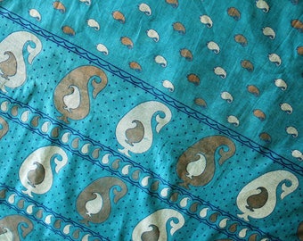 Sari Indian woven cotton 110 cm x 100 cm square