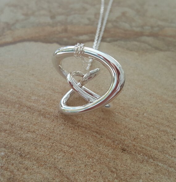 3d Music Necklace - "Gyre" - Original Sterling Silver Pendant - Fifth Octave Harmony - Techniflow Soundstill Series