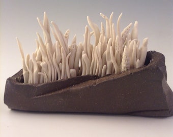Botanical Abstract Sculpture in Porcelain