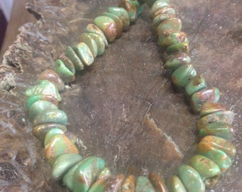 American Turquoise Natural Green Stack Nugget Full Stone Bead Strands