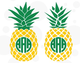 Pineapple Monogram Svg, Pineapple Svg, Pineapple, Circle Monogram Frame, Svg Files, Cricut, Silhouette